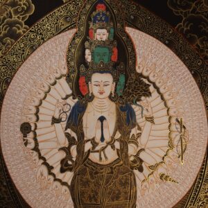 Thangka représentant Avalokiteshvara ou "le Seigneur des Mondes", considéré comme l’incarnation d’une des plus importantes vertus bouddhiques : la Compassion