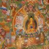 Thangka représentant la vie de Bouddha