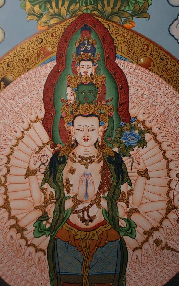 Thangka représentant Avalokiteshvara ou "le Seigneur des Mondes"