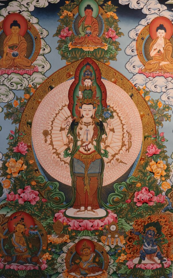 Thangka représentant Avalokiteshvara ou "le Seigneur des Mondes"