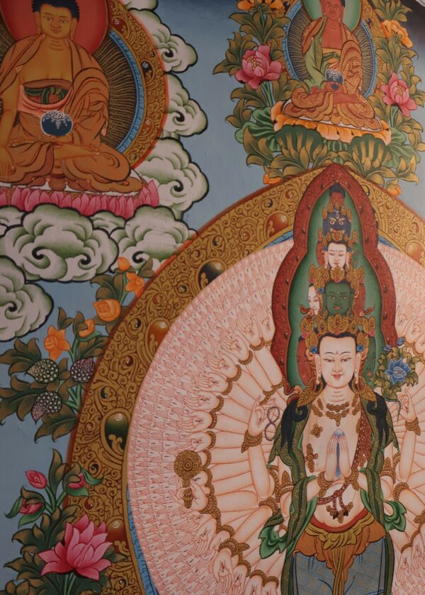 Thangka représentant Avalokiteshvara ou "le Seigneur des Mondes"